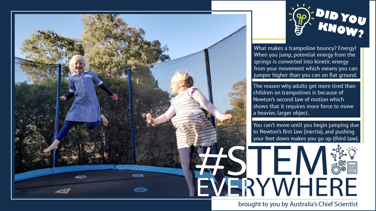 Children jumping on a trampoline